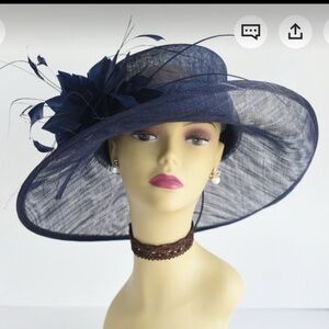 Elegant Navy Blue Women's Hat. Worn once to Royal Ascot.